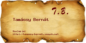 Tamássy Bernát névjegykártya